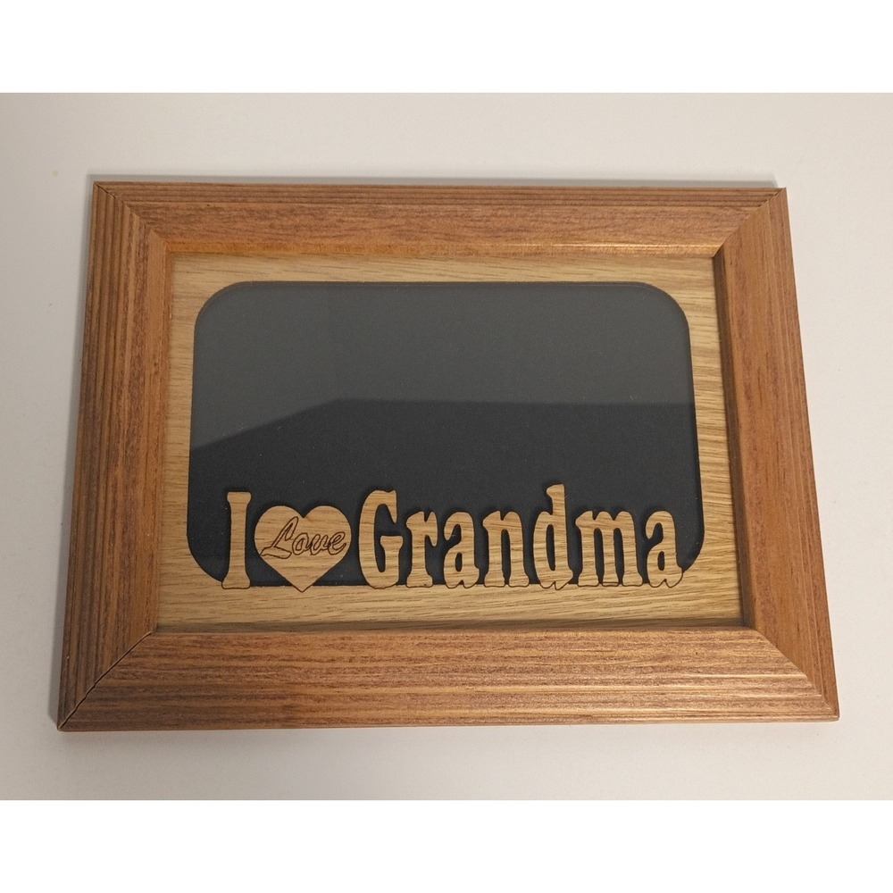 Vintage Wooden "I Love Grandma" Picture Photo Frame 4" X 6" Horizontal Frame